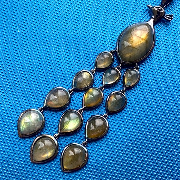Clyde Duneier sterling silver Labradorite Peacock - Picture 3 of 9